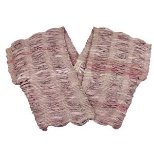 Fiber Works Handmade Boho Textured Ribbon Yarn Knit Cropped Shrug Women's O/S